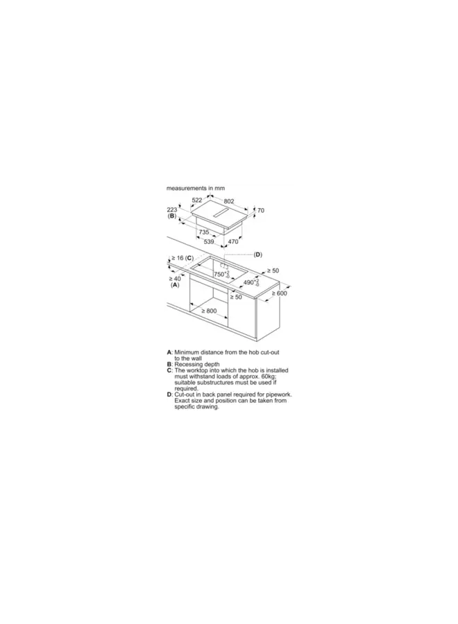 Neff T48CB1AX2 inductiekookplaat met afzuiging