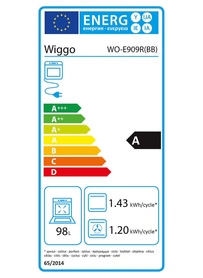 Wiggo WO-E909R (XX) gasfornuis 90 cm RVS