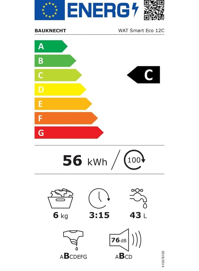 Bauknecht Bauknecht WAT Smart Eco 12C | Bovenlader wasmachine | FreshFinish