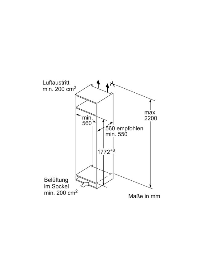 NEFF KI2821SE0 inbouw koelkast 178 cm