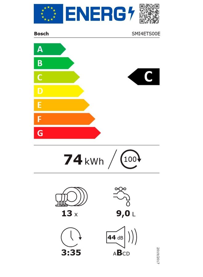 Bosch SMI4ETS00E half geintegreerde vaatwasser | Autodeur opening