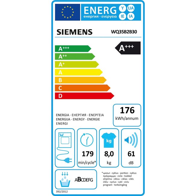 Siemens WQ35B2B30 warmtepompdroger A+++