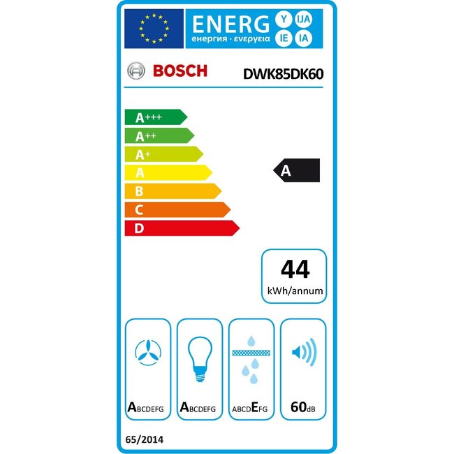 Bosch DWK85DK60 afzuigkap 80 cm  | zwart | schuin