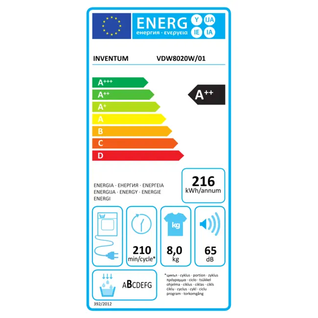 Inventum VDW8020W warmtepompdroger 8 kg A++