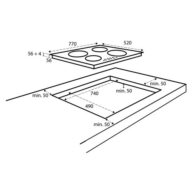 Inventum IKI7735MAT inductiekookplaat 70cm