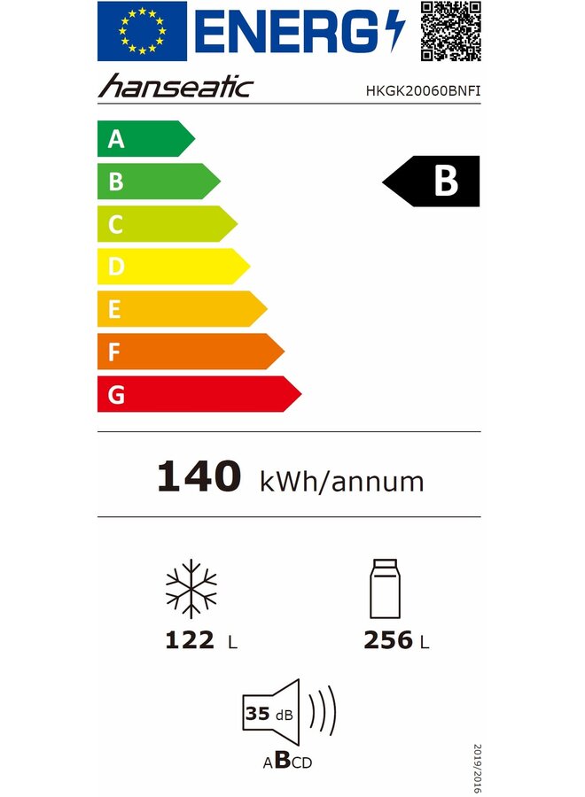 Hanseatic HKGK20060BNFI koelvriescombinatie