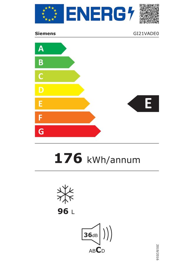 Siemens  GI21VADD0 | Inbouw vriezer |  88 cm | Deur op deur
