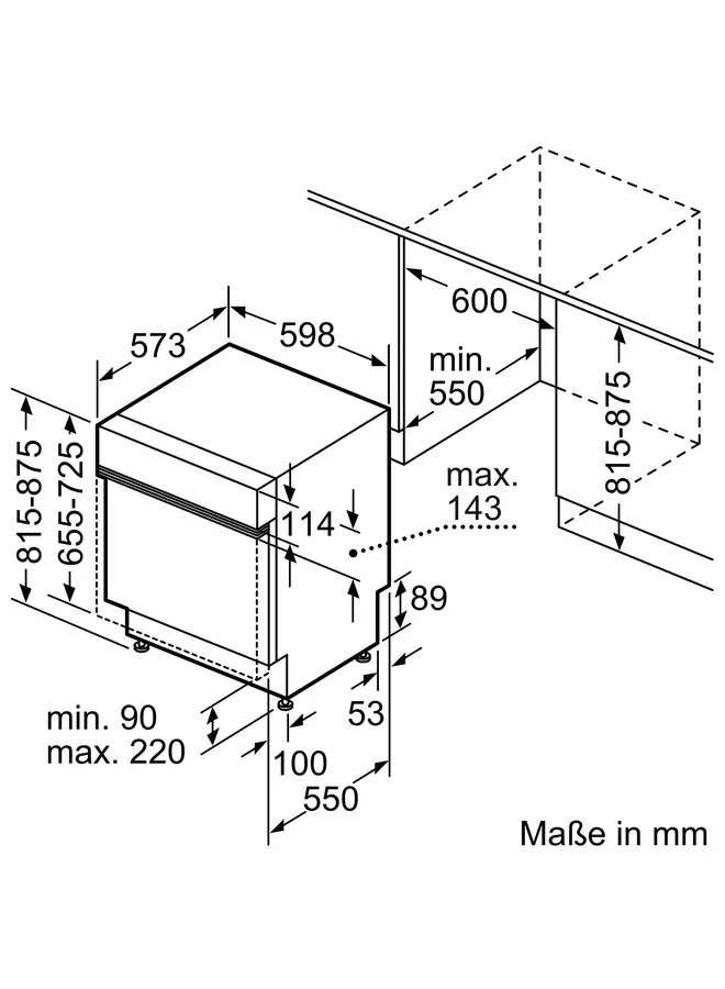 Siemens SN57TS00CE half geïntegreerde vaatwasser energielabel A