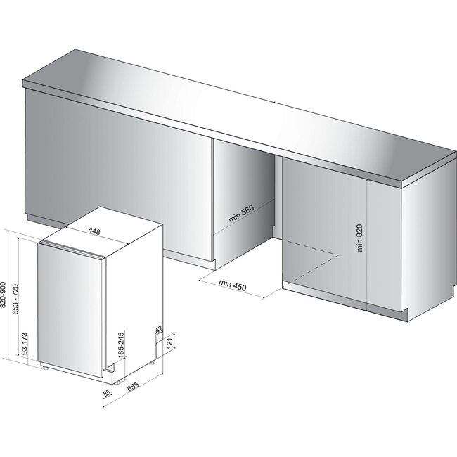 Bauknecht BSIO 3O35 PFE X | inbouw vaatwasser | 45 cm