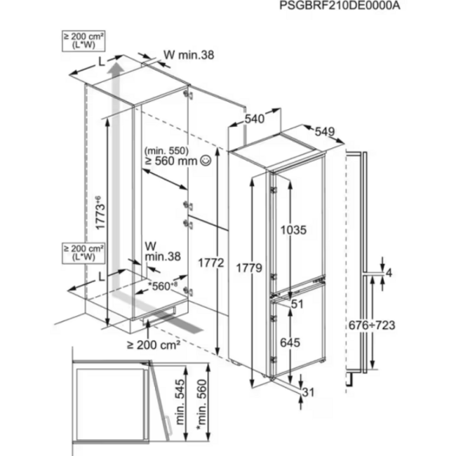 AEG NSC5S181ES | Inbouw koelvriescombinatie  | 178 cm