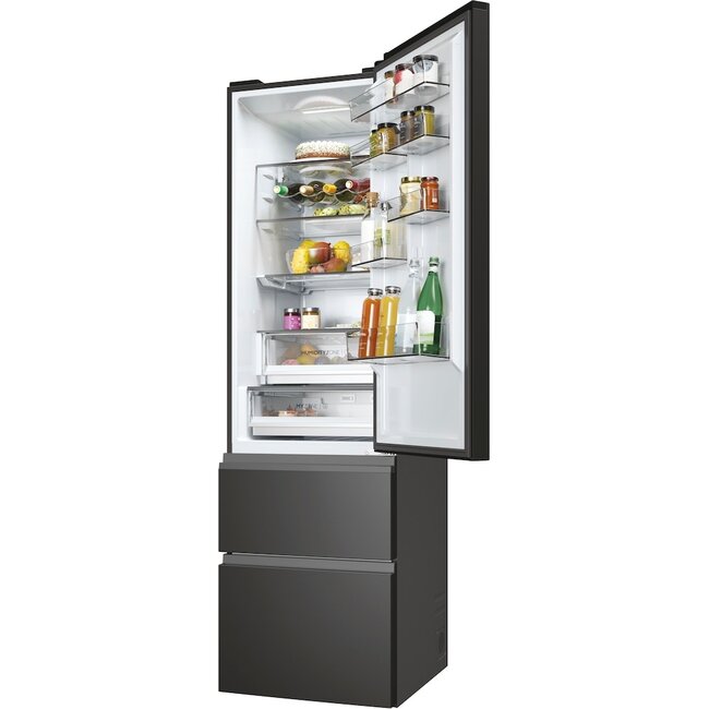 Haier HTW5620DNPT koelvriescombinatie Zwart