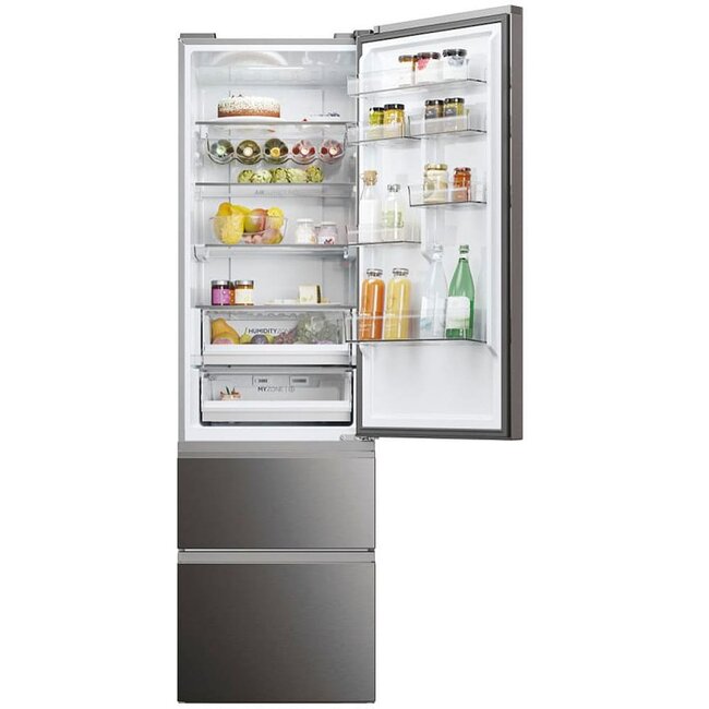 Haier HTW5620CNMP koelvriescombinatie Dark Inox
