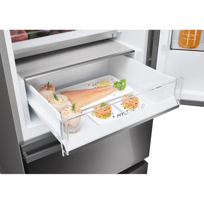 Haier HTW5620CNMP koelvriescombinatie Dark Inox