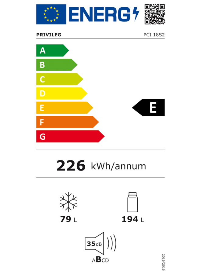 Privileg PCI 18S2 inbouw koelvriescombinatie 178 cm ( foto online )