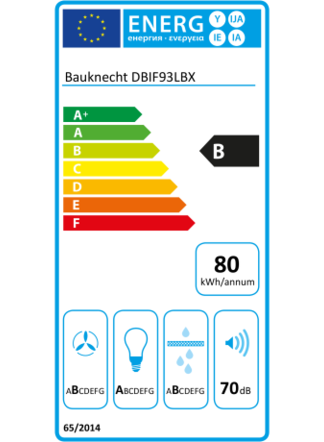Bauknecht DBIF 93 LB X eilandafzuigkap RVS - Glas