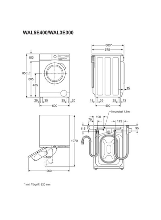 AEG LR6F60489 wasmachine 8 kg