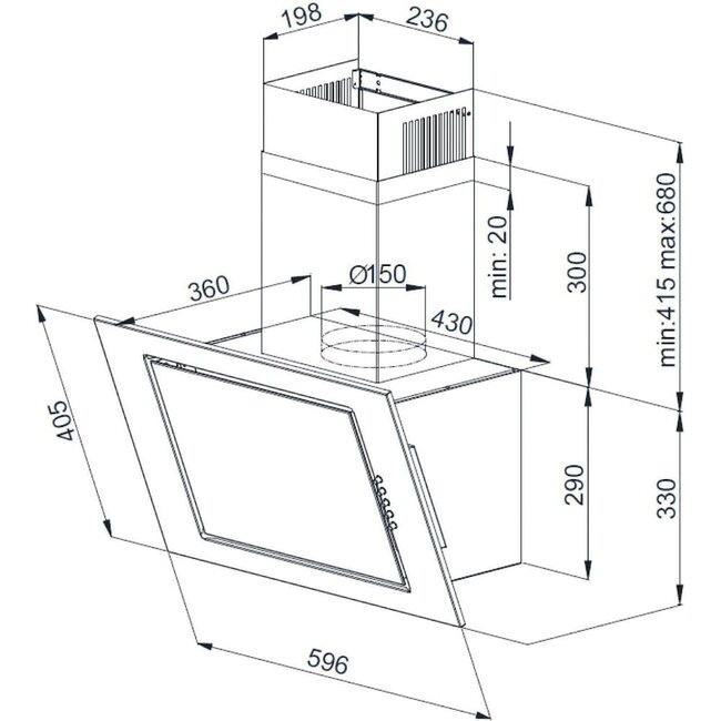 Beko BEKO HCA 62620 BH Afzuigkap | Zwart