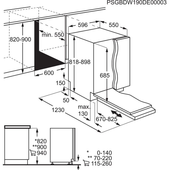 AEG FSK93847P inbouw vaatwasser | ComfortLift | AirDry
