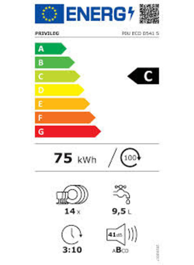 Privileg P0U ECO D541 S | onderbouw vaatwasser