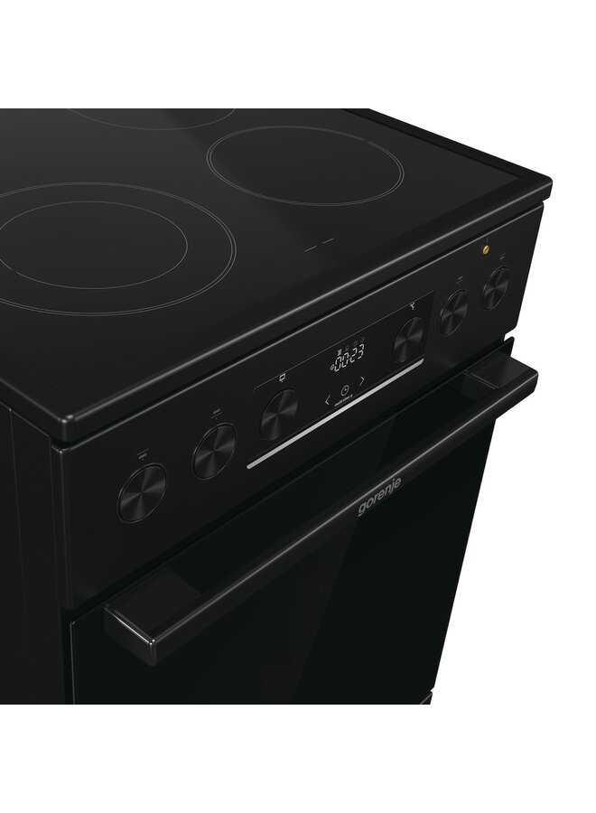 Gorenje GECS5C70BPA Keramisch fornuis | 50 cm | Zwart | AquaClean