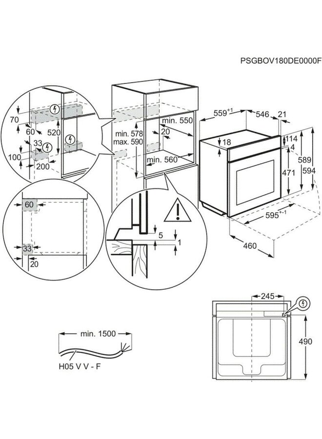 AEG BPE742220B inbouw oven | Zwart