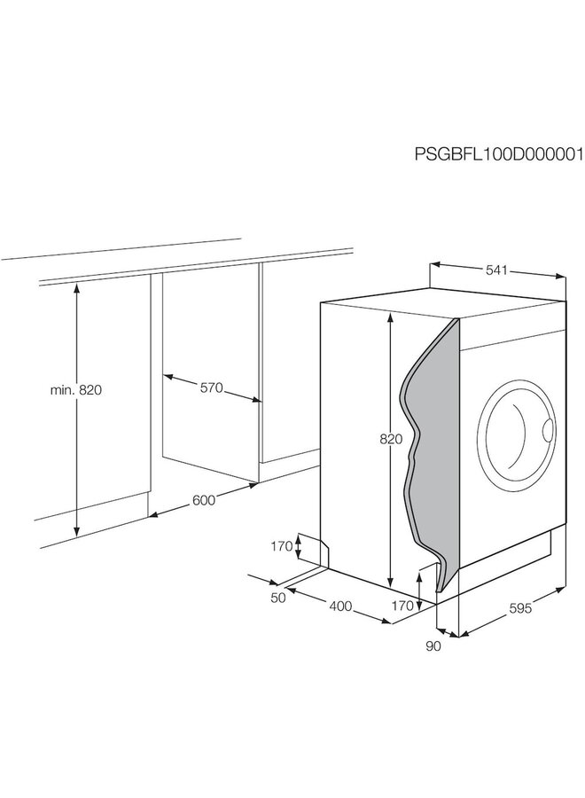 AEG LWR8WI7680 inbouw wasdroogcombinatie 8 kg