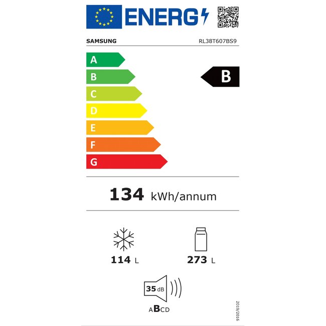 Samsung RL38T607BS9 | Koelvriescombinatie | NoFrost | 203 cm  | B
