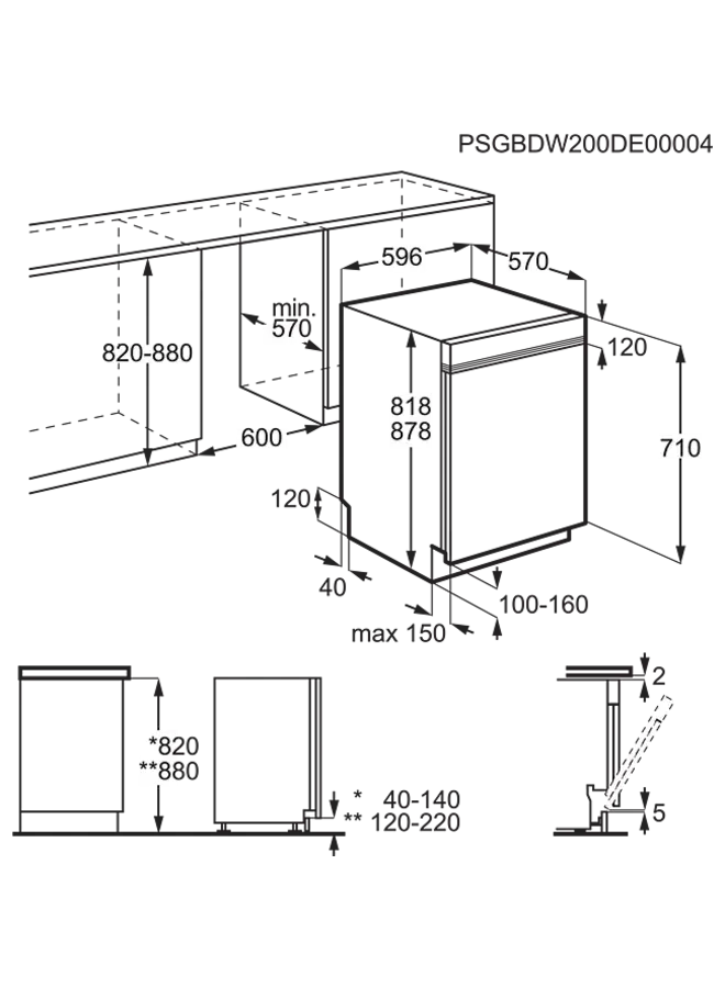 AEG  GS649EXUB onderbouw vaatwasser | AirDry