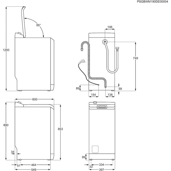 AEG LTR6A60370 | Wasmachine bovenlader | 7 kg