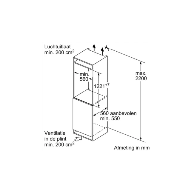 Siemens KI41RNSE0  | Inbouw koelkast | 122 cm | Sleepdeur