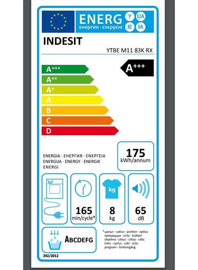 Indesit YT M11 83K RX EU warmtepompdroger A+++