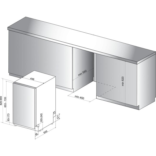 Bauknecht  BSIO 3O35 PFE X | Inbouw vaatwasser | 45 cm
