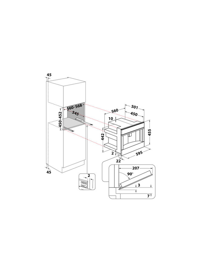 Bauknecht KMT11 F45 | Inbouw koffiemachine | 45 cm | Zwart