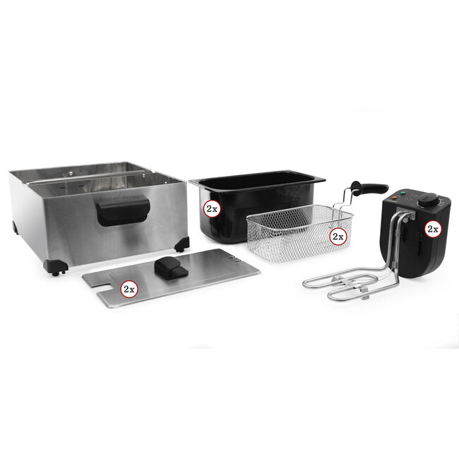 Tomado TDF6001S - Dubbele frituurpan – 2 x 3 liter - Koude zone friteuse