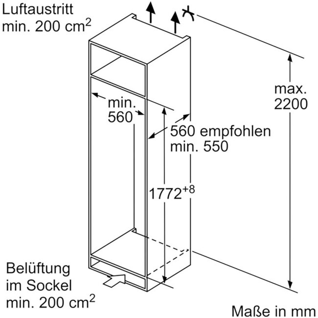 Bosch KIR81NSE0 inbouw koelkast 178 cm | Sleepdeur
