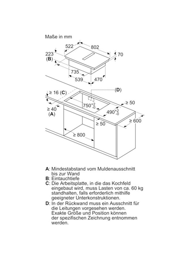 Siemens ED811BS16E inductie kookplaat 80 cm met afzuiging