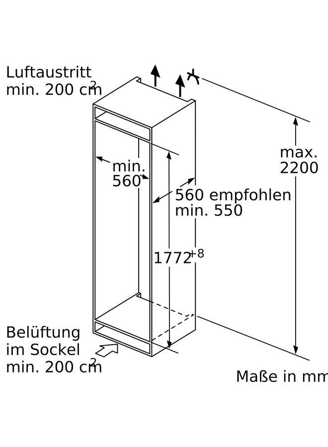 Neff KI8813FE0 inbouw koelkast 177 - 178 cm