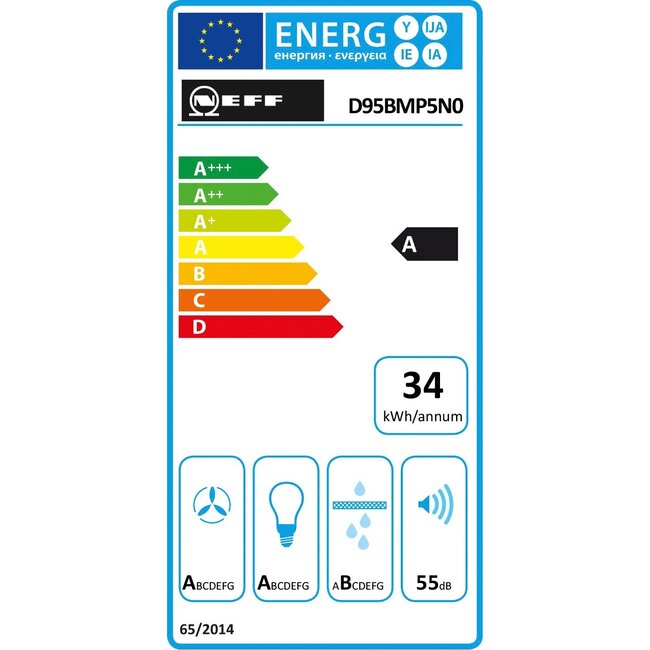 Neff D95BMP5N0 afzuigkap | blokschouw | 90 cm