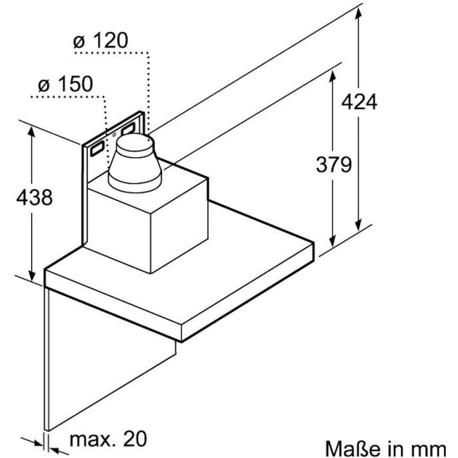 Neff D95BMP5N0 afzuigkap | blokschouw | 90 cm