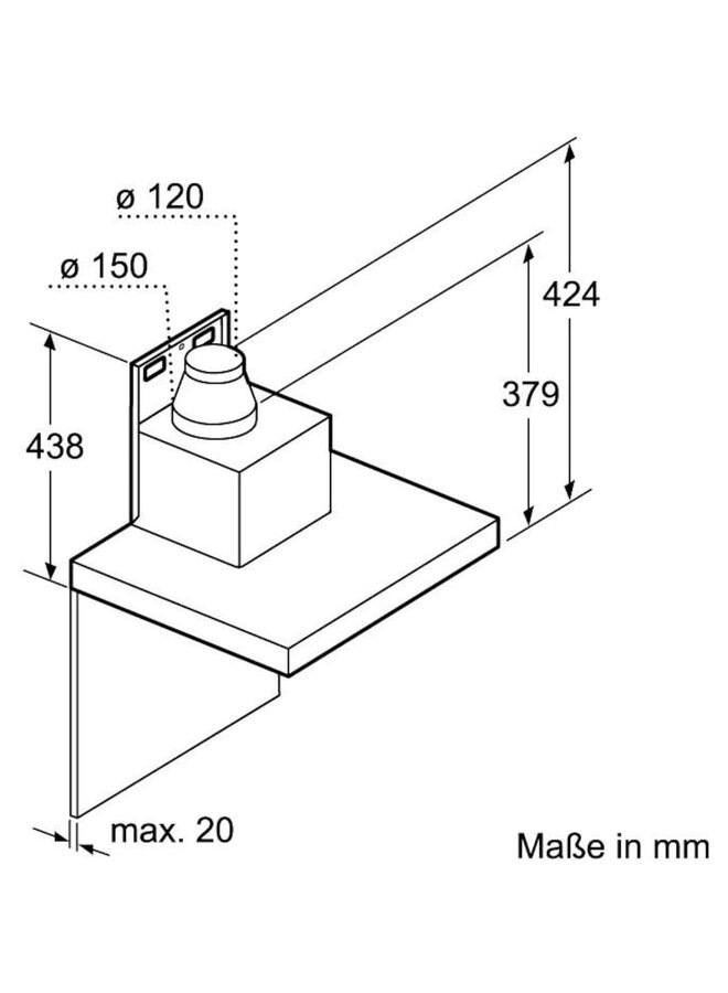 Neff D95BMP5N0 afzuigkap | blokschouw | 90 cm