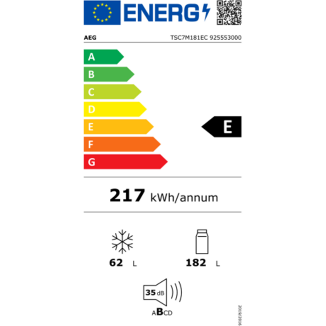 AEG NSC7M181EC | Inbouw koelvriescombiantie | 178 cm | Nofrost