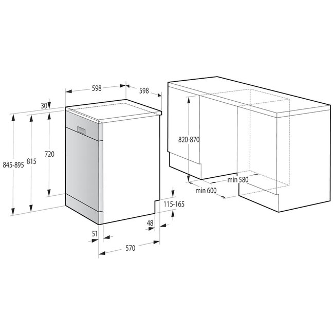 Gorenje GORENJE GS620C10S Vrijstaande vaatwasser | RVS
