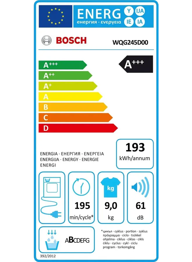 Bosch WQG245D5NL Warmtepompdroger 9 kg | A+++