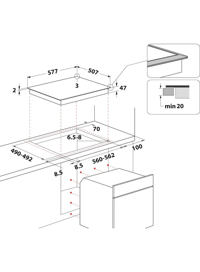 Bauknecht HEKO BLACK TANGO | oven met keramische kookplaat set | Zwart