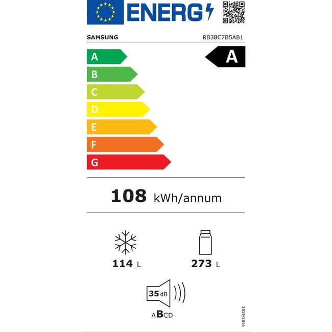 Samsung RB38C607AB1 | Koelvriescombinatie  | Zwart | 203 cm