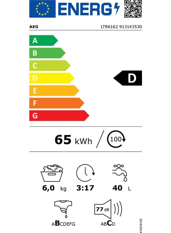 AEG LTR8763SL bovenlader 6 kg | 1300 toeren