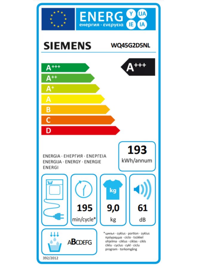 Siemens WQ45G2D5NL | Warmtepompdroger | A+++