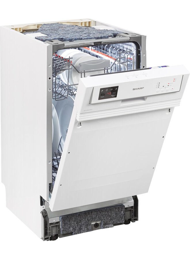 Sharp QW-HS12S47EW half geintegreerde vaatwasser 45 cm