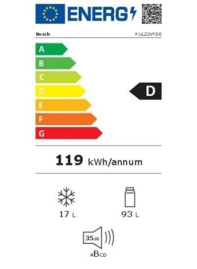 Bosch KUL22VFD0 onderbouw koelkast | 82 cm