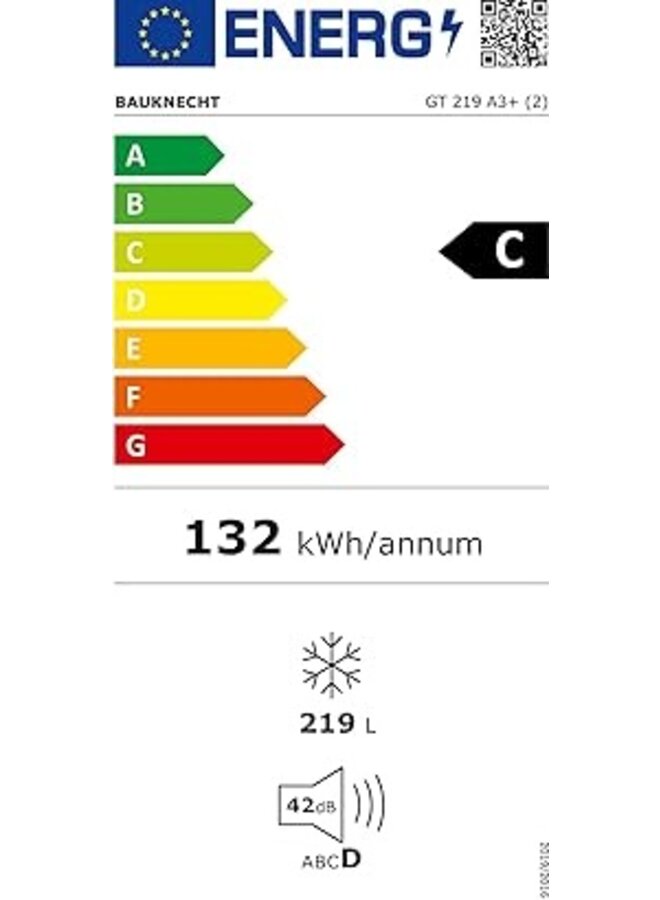 Bauknecht GT 219 A3+  | Vrieskist  | Label C | 219 Ltr